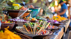 Vibrant colors and enticing aromas culinary celebration at the lively mexican food festival photo