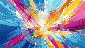 Vibrant Colors Explode in Abstract Radiating Pattern