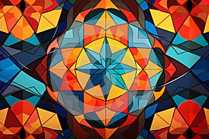 Vibrant colors and geometric patterns