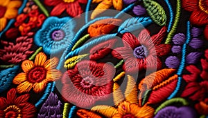 Vibrant colors of nature woven into elegant textile patterns generated by AI generated by AI