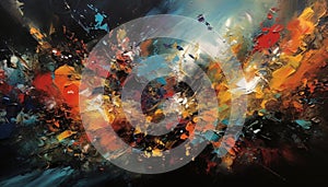 Vibrant colors painted image with abstract pattern and messy brush strokes generated by AI