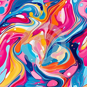 Vibrant And Colourful Abstract Painting Inspired By Llewellyn Xavier\'s Number 20 Marble Oil On Canvas