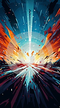 Vibrant comic arrows Abstract speed movement in flat vector style photo