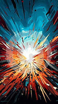 Vibrant comic arrows Abstract speed movement in flat vector style photo