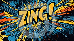 Zing comic book explosion graphic vector art illustration  ai generated