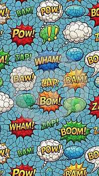 Vibrant Comic Book Speech Bubbles Pattern