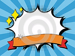 Comic Book Style Explosion with Banner