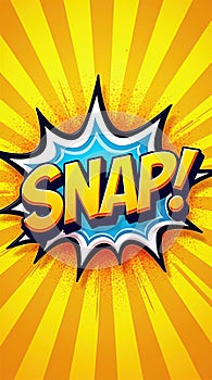 Comic book style explosion with bold snap text