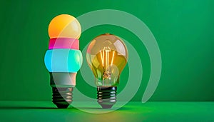 Modern LED and Classic Edison Light Bulb Comparison