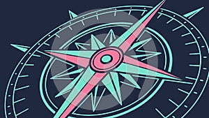 Vibrant Compass Rose Icon, Dynamic Navigation & Direction Symbol, vector design Generative AI