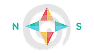 Vibrant Compass Rose Navigation: Direction, Adventure Exploration Tool, vector design Generative AI
