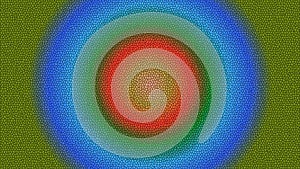 Concentric color gradient mosaic pattern with vibrant hues and textured surface