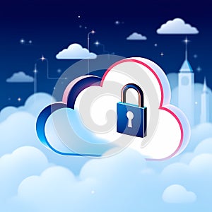 Cloud Security and Data Protection Concept