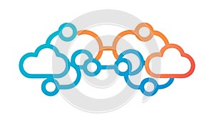 Vibrant Connected Cloud Network Vector, vector design Generative AI