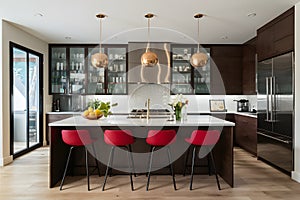 Vibrant and contemporary kitchen design showcased professionally in advertisinggraphy photo