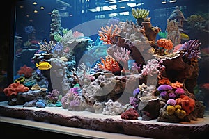 Vibrant Coral Reef Fishes in an Enchanting Aquarium Setting