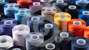 Vibrant cotton threads on spools for sewing and embroidery projects, perfect for creative crafts