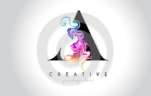 A Vibrant Creative Leter Logo Design with Colorful Smoke Ink Flo