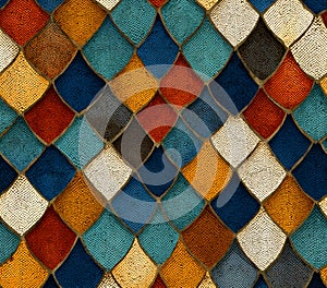 Vibrant Crochet Diamond Pattern Colorful Texture Background