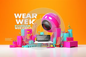 Vibrant Cyber Week sale banner with eyecatching
