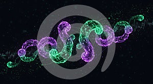 Vibrant cybernetic molecular flow visualization