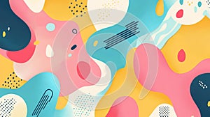 Vibrant D abstract art in pastel shades, inspired by the s, crafted using generative AI techniques photo