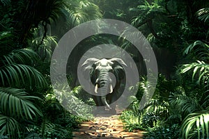 a vibrant 3d illustration of a deep jungle teeming with diverse animals in a lush and lively ecosystem photo