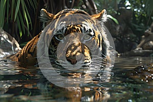 a vibrant 3d illustration of a deep jungle teeming with diverse animals in a lush and lively ecosystem photo