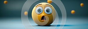 Vibrant 3d pixar style emoji with exaggerated ooo expression conveys surprise and whimsy photo