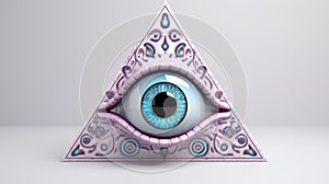 Vibrant 3D render of a psychedelic mushroominfused pineal gland with a luminous third eye photo