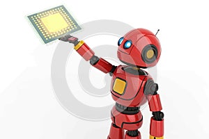 Robot Holding a Microchip: Technology and Innovation