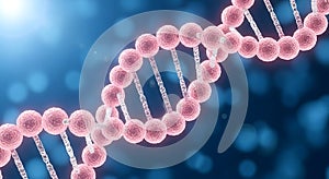 DNA Double Helix Structure on Blue Background
