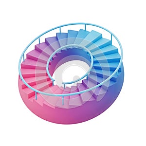 Colorful Endless Spiral Staircase Loop