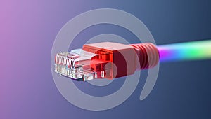 High-Speed Data Cable with Rainbow Light, Ai Generated