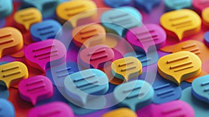 Vibrant 3D Speech Bubbles Create Stylish Background