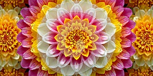 Vibrant Dahlia Mandala Colorful Floral Pattern