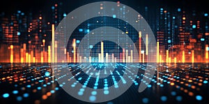 Vibrant Data Visualization Stock Market Trends and Financial Growth with Blue and Orange