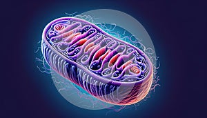 Vibrant Detailed Mitochondrion Illustration