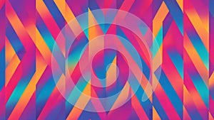 Vibrant diagonal geometric gradient stripes create abstract background patterns Colorful