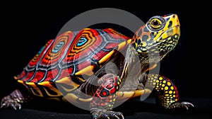 Vibrant Diamondback Terrapin: A Colorful Turtle In National Geographic Style