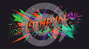 PLAYFUN Graffiti Style Lettering with Abstract Splatters