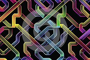 Abstract Interwoven Rainbow Geometric Pattern Design photo