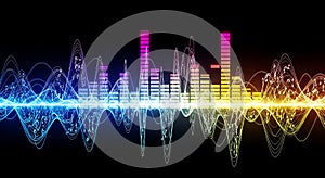 Vibrant digital audio equalizer visualization