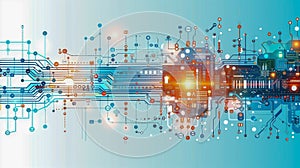 Complex digital circuit with interconnected networks and data flow