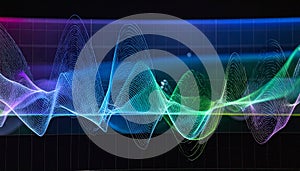 Vibrant Digital Frequency Spectrum Visualization