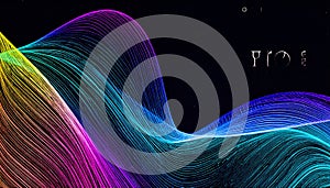 Vibrant Digital Light Waves on a Dark Background