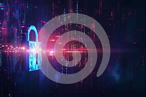 Vibrant digital matrix showcasing streams of data and binary code flowing through a futuristic virtual space