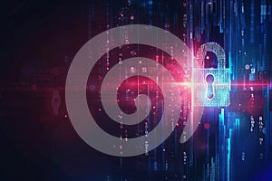 Vibrant digital matrix showcasing streams of data and binary code flowing through a futuristic virtual space