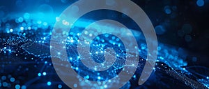 A vibrant digital network displaying interconnected data points.