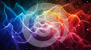Vibrant Digital Particle Waves Abstract Background